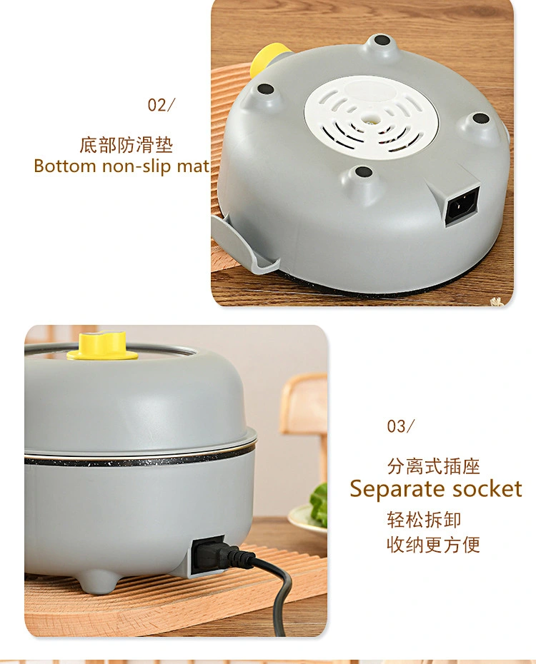 26cm Top Quality Promotional PP &amp; Stainless Steel Non-Stick Electric Cooker Hot Pot Fry Pan