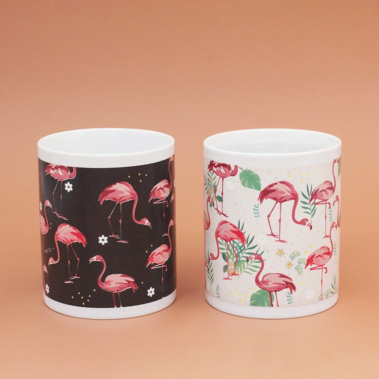 Color-Changing Ceramic Mug Flamingo Color-Changing Water Cup for Promotional Gift &amp; Household